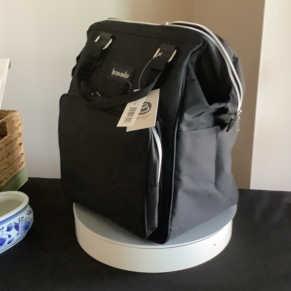 Bravado Black Backpack with SilverZipper Trim